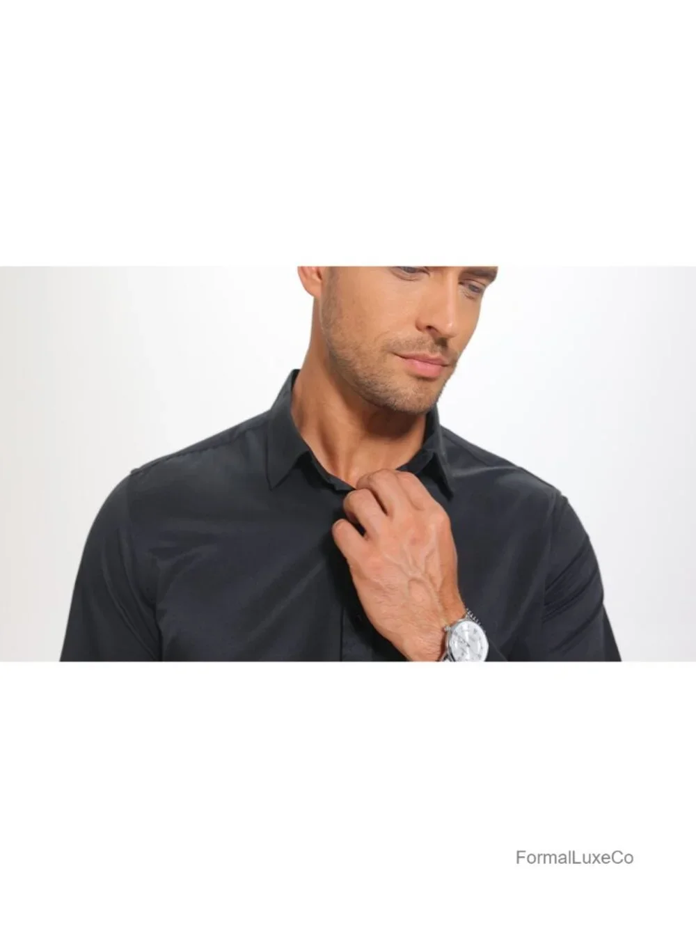 Men's Slim Fit Long Sleeve Button Up Casual Business Dress Shirt Cotton